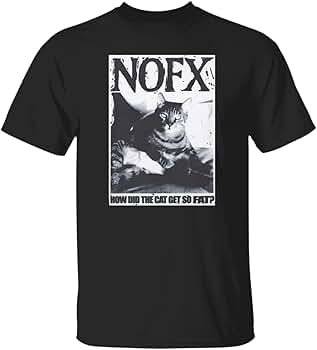 NOFX Fat Cat T-Shirt for Men-Black-S | Amazon.com