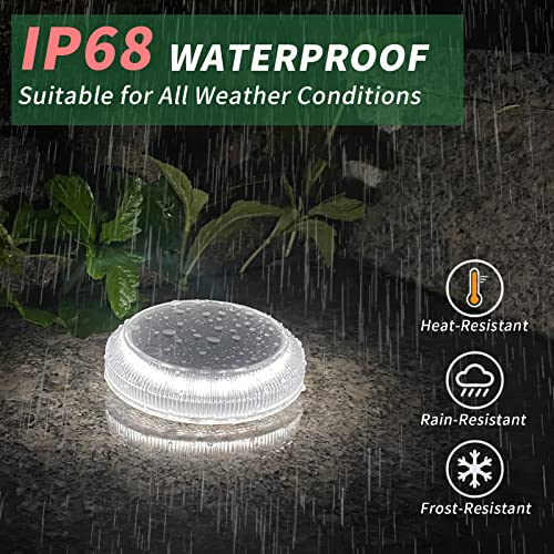 Detarzinled Solar Ground Lights Outdoor Waterproof, White Landscape In-Ground Solar Lights, Outdoor Lights Solar Powered For Ground Driveway Patio Pathway Yard Fence Walkway Deck Step (4 Pack) #TOP1
