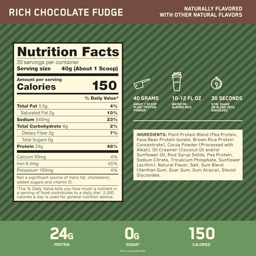 Optimum Nutrition 1117733 Gold Standard 100% Plant Based Protein Powder thumb #2