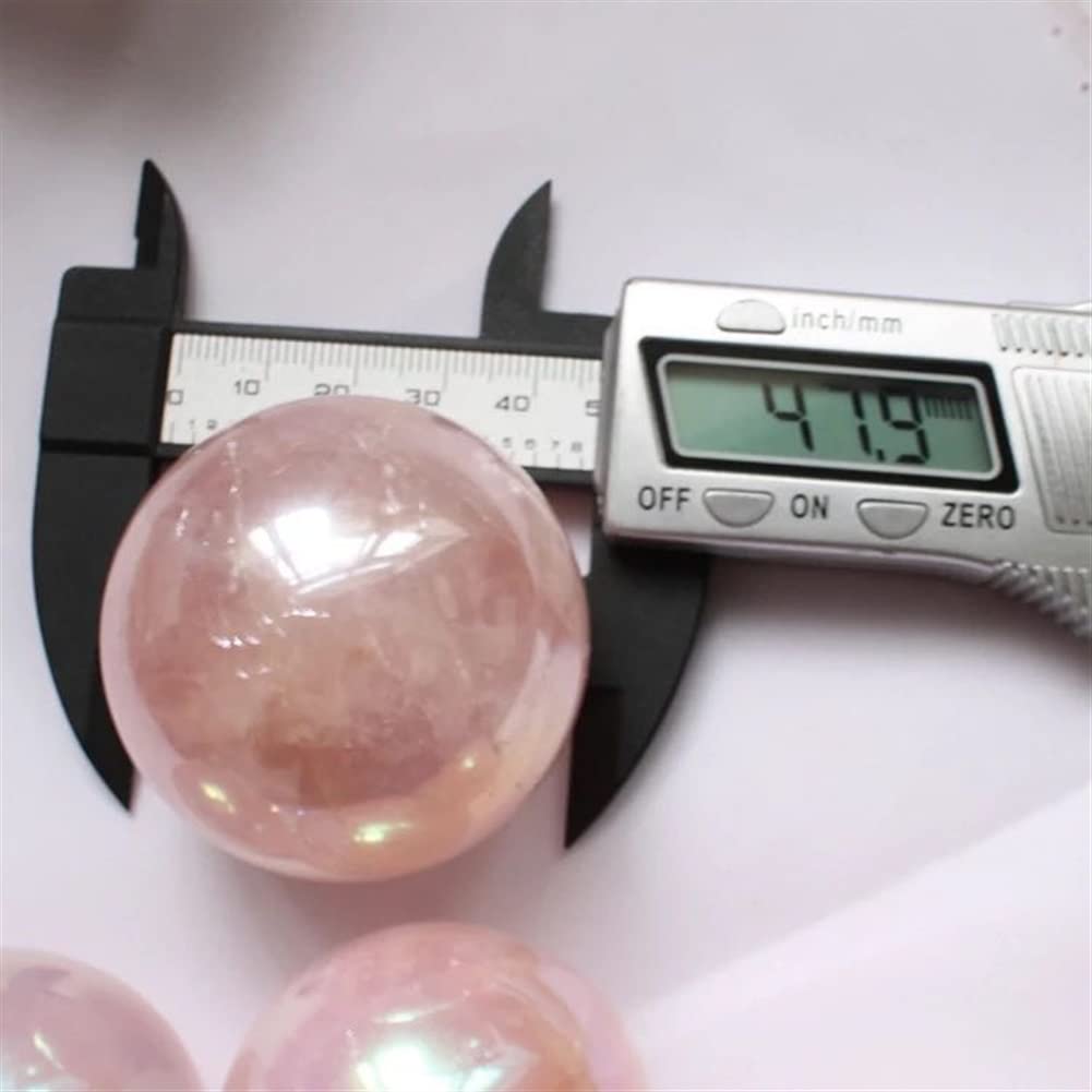 Bola de Cuarzo de galvanoplastia Natural de 4cm-4,5 cm, Esfera de Piedra de Cristal Aura Rosa, 1 ud. (Color : 1pc)