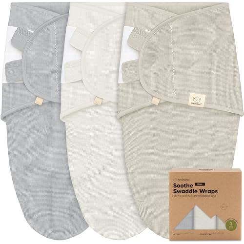 Image of 3-Pack Organic Swaddles for Newborns, Baby Sleep Sacks 0-3 Months - Baby Swaddle Wrap, Newborn Wearable Blanket, Infant Sleep Sack for Girls, Boys, Soft & Snug, Large Hook & Loop Closure (Granite)