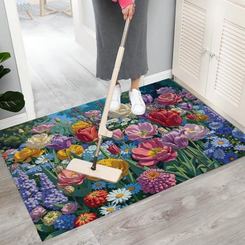 Tapis de sol absorbant bleu pour chien et entrée propre