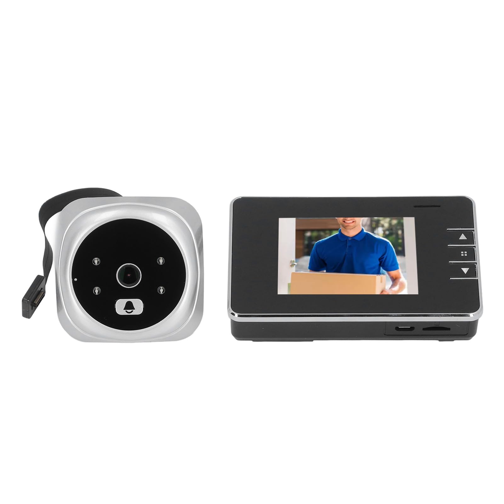 Door Peephole Vision Camera, 300K Pixel CMOS Sensor, 120 Degree View, Video Doorbell Camera for Villa