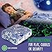 Dinosaur Glow in The Dark Blanket - Luminous Dino Blanket for Kids - Soft Plush Blue T-Rex Throw for Boys and Girls - Large 60in x 50in Glowing Jurassic Dinosaur Fossil Gift Dino Bones