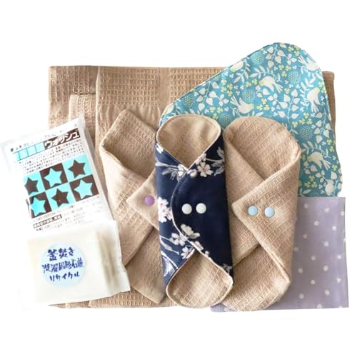 華布の布ナプキン 福袋 星セット 色柄おまかせ オーガニックコットン 布ナプキン 生理用品 ライナー 手作り 愛媛県 (1003)