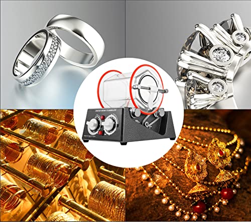 Rotary Tumbler Jewelry Polisher Finisher Machine 3Kg / 6.6Lbs With Glass Barrel And Lock Buckle For Stone Coin Surface Polisher Jewelry Polishing Finishing Machine #TOP7