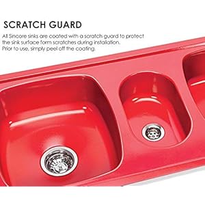 SINCORE 304 Grade Stainless Steel Matte Finish Double Bowl with Drain Board Kitchen Sink (Large, 45 X 20 X 7.5 inch)