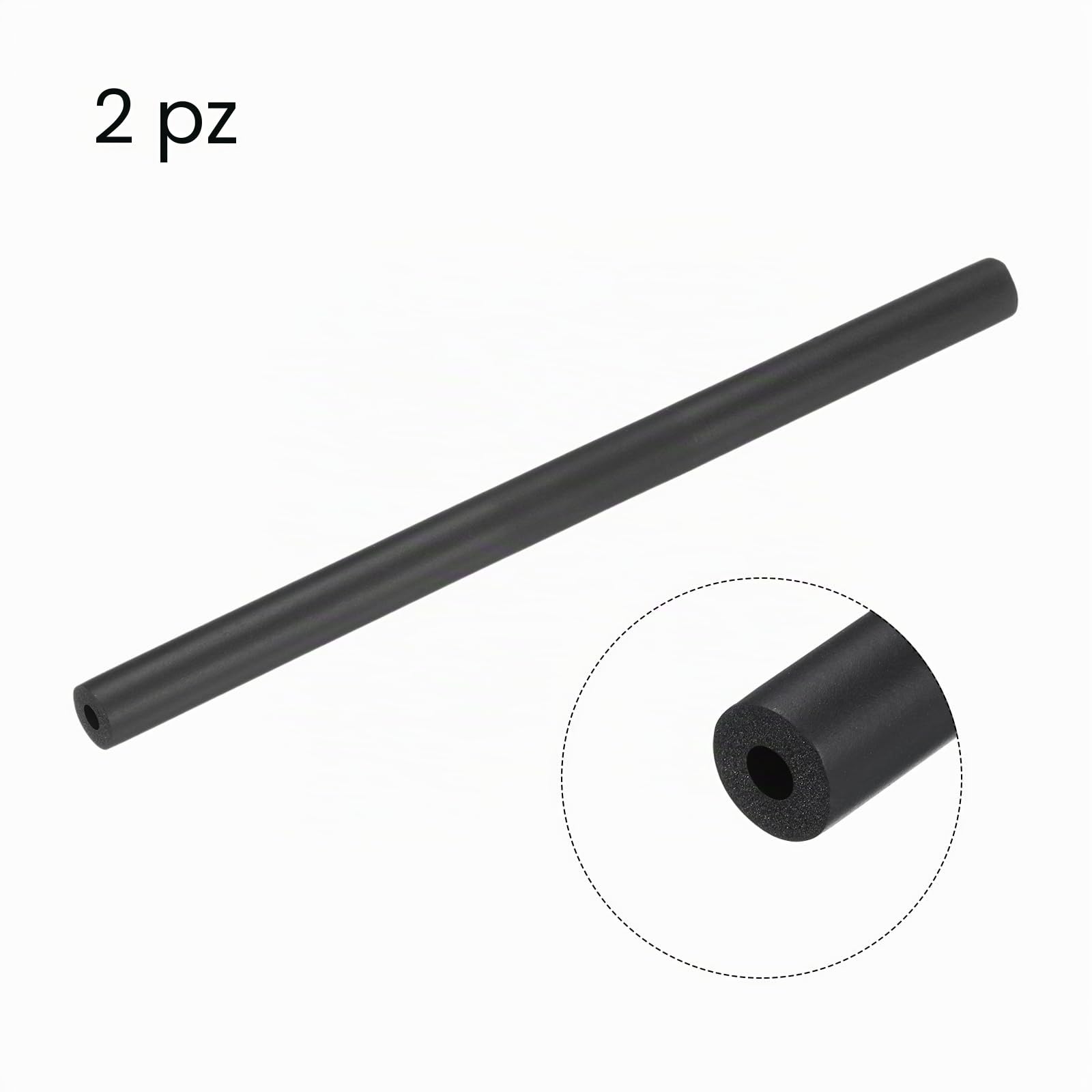 QUARKZMAN 2pz 10" Tubo Isolante per Tubi 1/4 Pollici(6mm) ID 5/8 Pollici(16mm) OD Tubo in Schiuma per Supporto Impugnatura, Nero