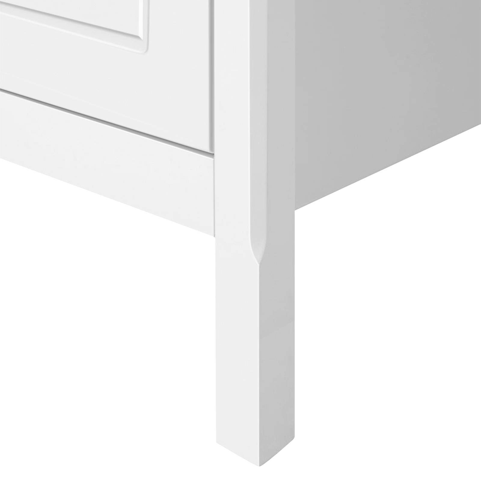 Yaheetech Mesita de Noche Blanca con 2 Cajones Grandes Mesilla de Noche para Dormitorio 48x40x61cm Cajonera de Estilo Vintage
