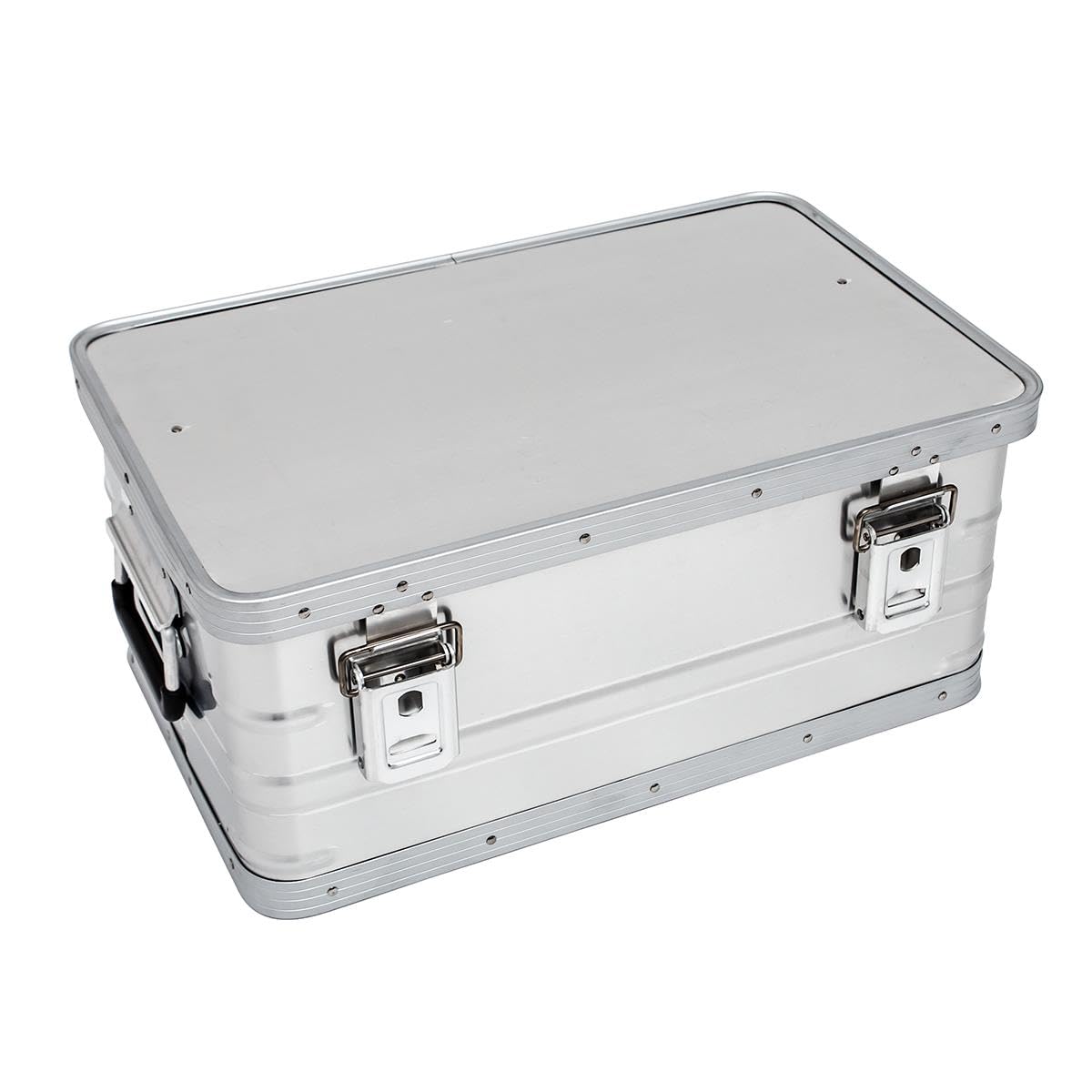 Allpax Aluminium Behälter mit Deckel - 37,9 Liter - 51,7 x 32,1 x 23,0 cm - korrosionsbeständig - mit Gummidichtung und 2 Klapphandgriffen - Aluminiumbox, Transportkiste, Werkzeugkiste, Lagerbox