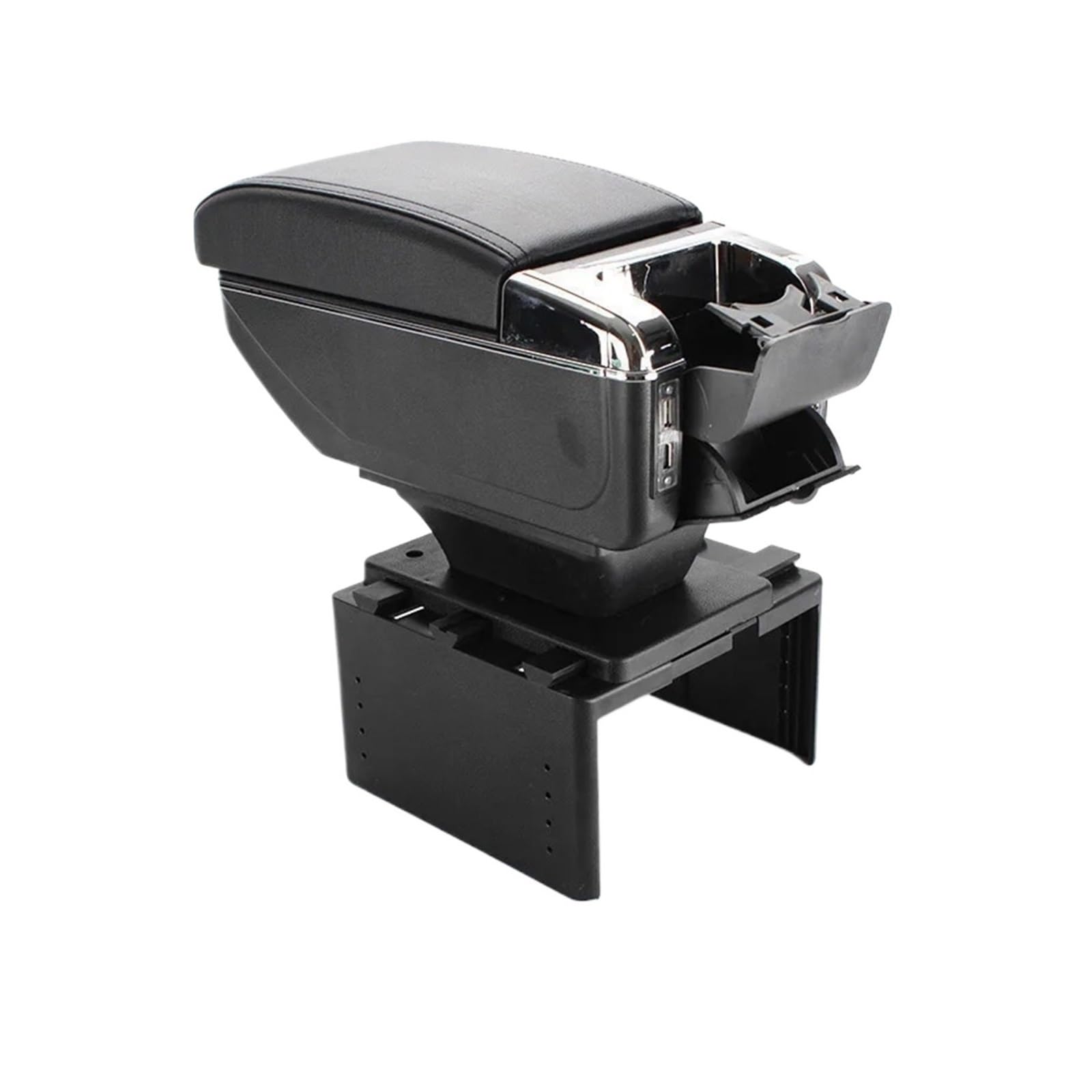 consola central Almacenamiento universal de la consola central del coche con LED USB(A style black line)