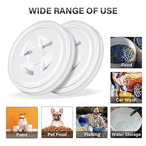 Image of Jetec 2 Pack 5 Gallon Bucket Lids 12 Inch, White