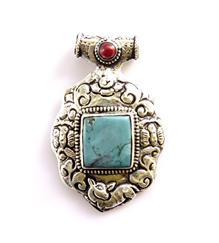 Pendentif turquoise et corail authentique pour sublimer vos tenues de vacances