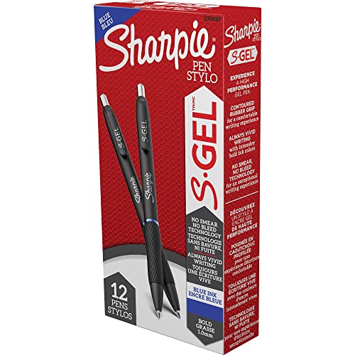Sharpie S-Gel Gel Pens, Bold Point (1.0Mm), Blue Ink Gel Pen, 12 Count #TOP8