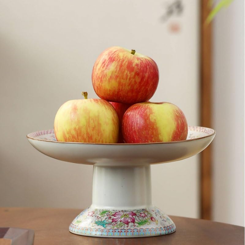 High End Chinese Ceramic Legged Plate Home Fruit Tea Snack