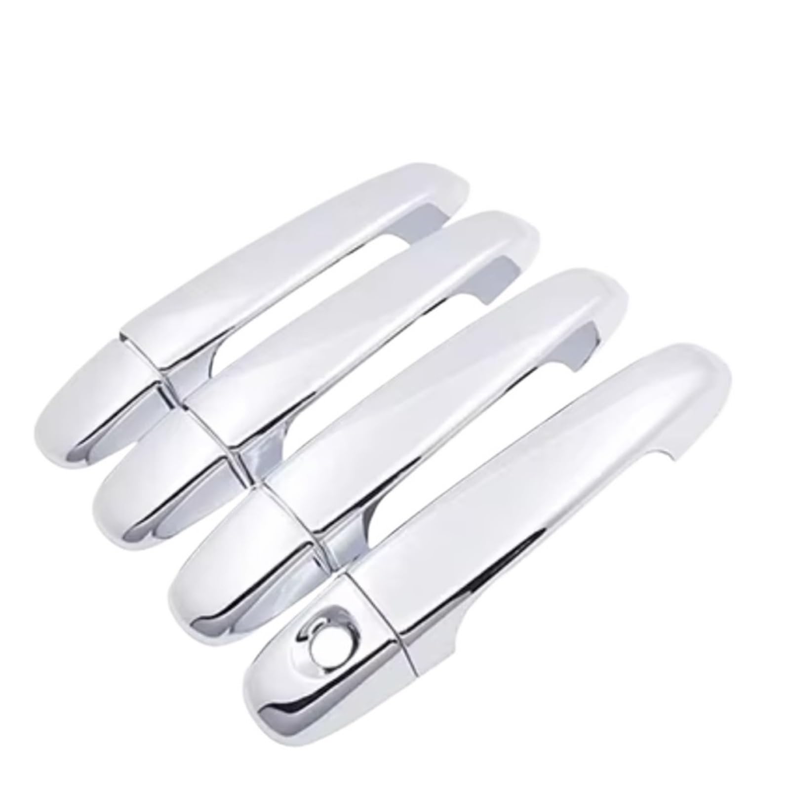 Feoosvx for Toyota for Yaris XP130 MK3 for Vitz 2012-2019 Car Accessories Carbon Fiber Chrome Door Handle Cover Trim Door Handle Handle Side(1 Keyhole 4 Doors)