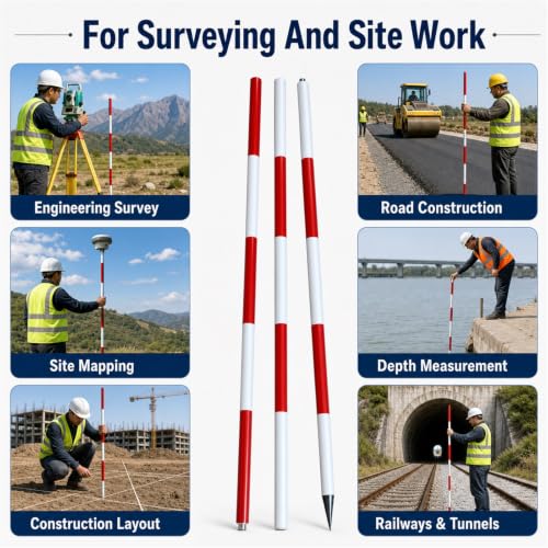 Varilla de centrado para topografía y medición en construcción 8