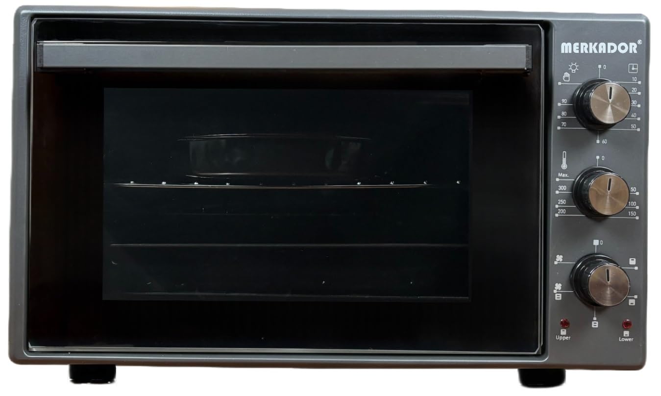 Four Autonome - 40 Litres - 1300 Watt - Air Chaud - Intérieur Émaillé Facile à Nettoyer - Mini Four (Anthracite)