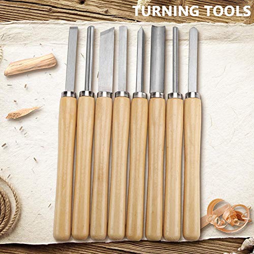 Cinceles de torno de madera en set de 8 piezas para torneado y tallado 4