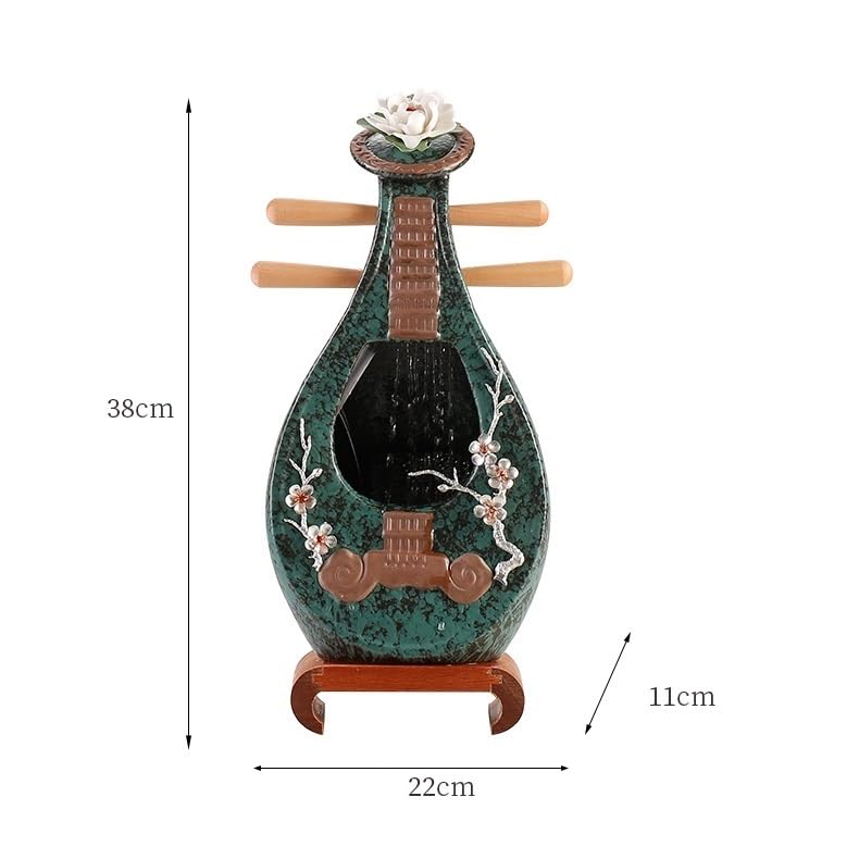 Fuente Decorativa de jardín, Fuente de Agua con Cascada, de cerámica, con función humidificadora, Feng Shui Zen, decoración para salón, Dormitorio, Oficina
