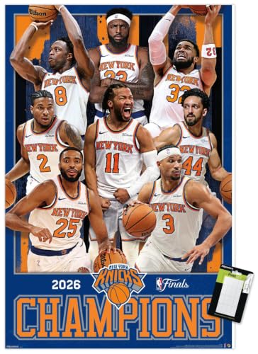 NBA New York Knicks - 2026 NBA Finals Champions Wall Poster, 34L" x 22.4W", Premium Poster & Mount Bundle