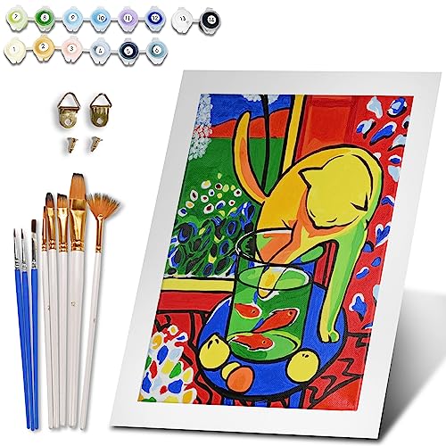 Limebrush Diy Paint By Numbers For Adults Beginner Set - Creative 9"X12" Unframed Rolled Canvas Adult Paint By Number Kit With Reusable Brushes, Acrylic Paints – Henri Matisse – The Cat With Red Fish #TOP9