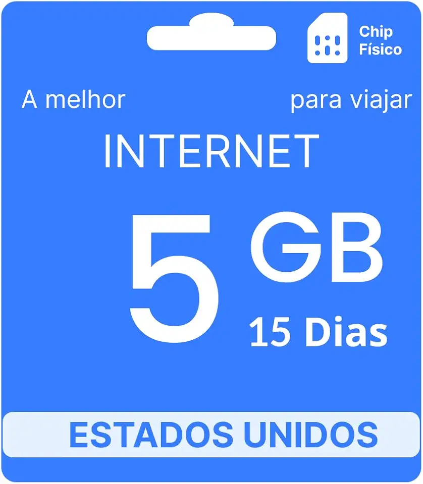 Chip 5g Estados Unidos Eua - 5GB - 15dias - simfinity
