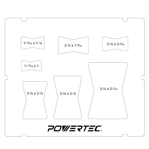 Miniatura 2 de POWERTEC 71356 Plantilla de enrutador de pajarita de mariposa de acrílico transparente para carpintería, plantillas decorativas para enrutador de