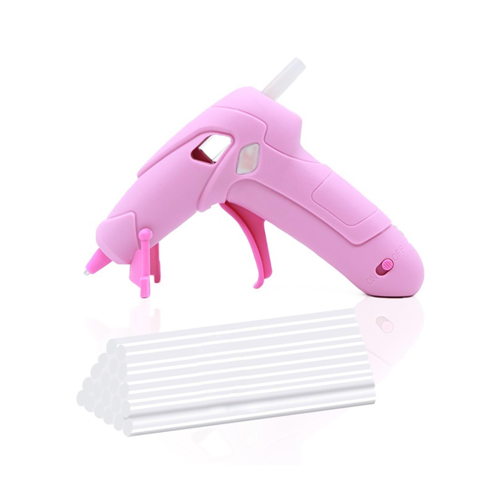 Pistolet do klejenia na gorąco 20 sztuk 7x100mm kleje w sztyfcie USB akumulator bezprzewodowy pistolet do klejenia narzędzie do naprawy domu DIY (Color : Pink with 20 sticks)