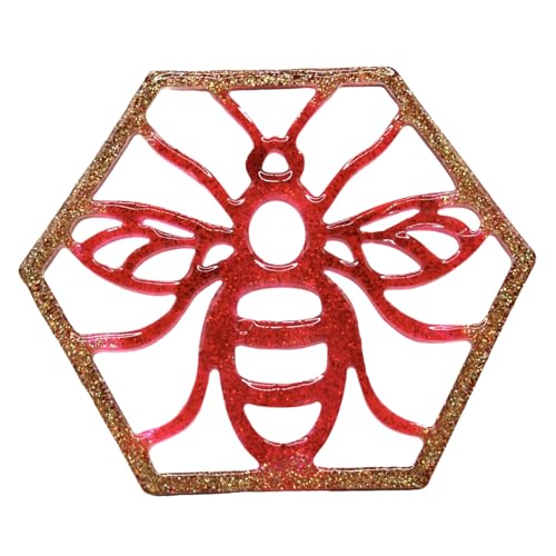 Dessous de verre coloré abeille paillettes table design