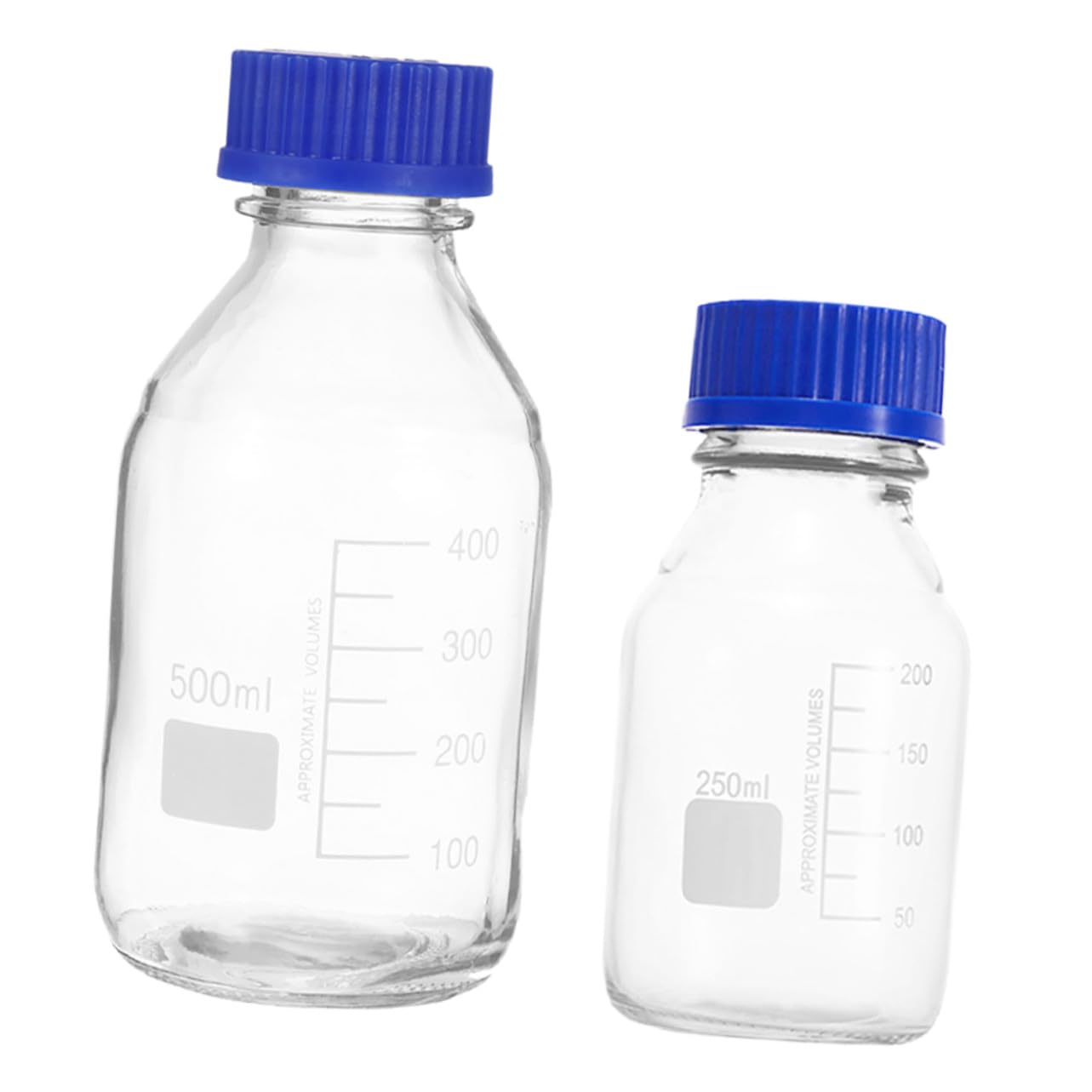 STOBAZA 2pezzi Bottiglia Di Vetro Con Tacche Graduate Per Reagenti Coperchio Sigillato Per Campionamento Liquido Utilizzo in Laboratorio e Conservazione Chimica