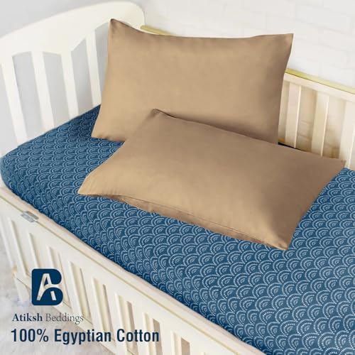 Image of Atiksh Beddings Pack of 2 13x18 Inch Toddler Travel Pillow Cases - 100% Soft Egyptian Cotton, 600 Thread Count with Zipper Closure for Small Travel Pillowcase Cover, Taupe