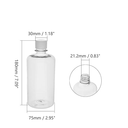 Vista 36 de Othmro 10 botellas de plástico de reactivo químico de laboratorio, 6.8 fl oz/6.8 onzas líquidas/6.8 onzas líquidas de boca pequeña/sólida redonda