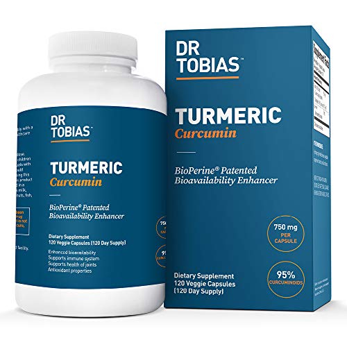 Dr Tobias Turmeric Curcumin - with Bioperine (Black Pepper) - 1500mg per 2