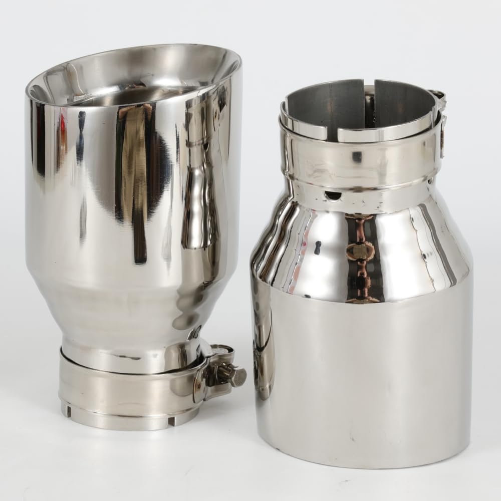 końcówka wydechu 1 sztuka 304 stal nierdzewna uniwersalny układ wydechowy koniec chromowana rura + końcówka wydechu samochodowego Tłumik końcowy(54MM IN 101MM OUT)