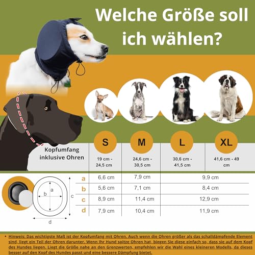 Safe Dogs Ears Hunde-Ohrenschützer mit Geräuschunterdrückung, Gehörschutz-Kopfhörer für Feuerwerk, Donner und laute Geräusche, bequeme Passform für alle Rassen, waschbare, schallabsorbierende Einsätze