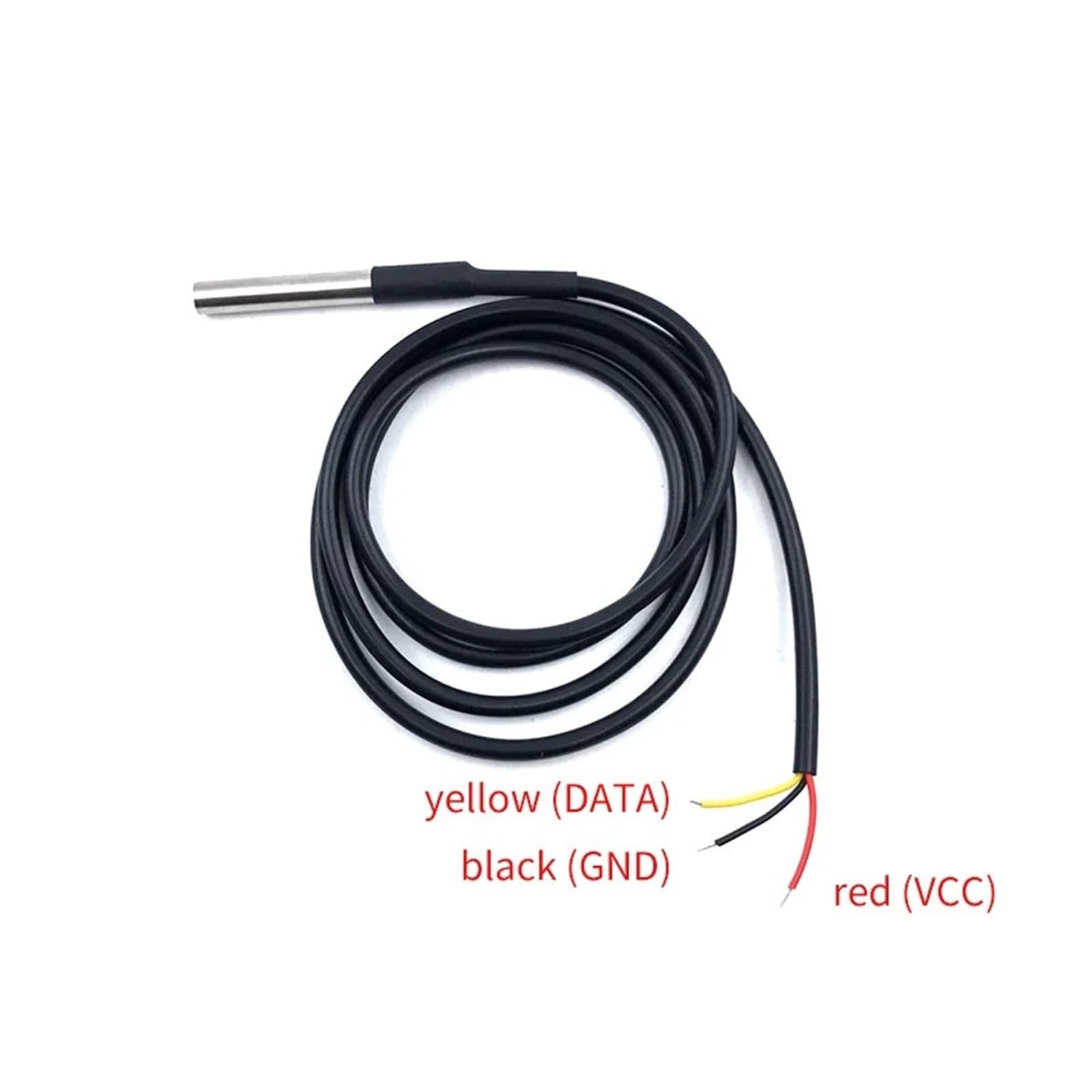 5 uds DS18B20 temperatura impermeable, Compatible con Arduino, sonda del Sensor Sensor de temperatura Digital de acero inoxidable 1M 2M 3M 5M Cable(5M)