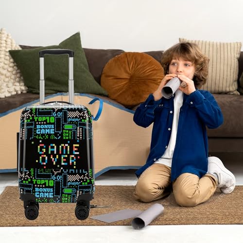 Image of Kid's Luggage Set 2 Piece Suitcase Set 16'' Hardside Luggage with Spinner Wheels Girls Boys Carry on Toddler Luggage Travel Rolling Luggage Carry on Luggage Airline Approved