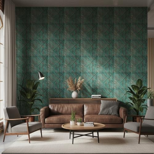Image of Kayra Decor PVC for Wall Decor - Fluted Design Rustic Wood Color 19.7 inch x 19.7 inch (Pack of 40) - Covers 107.80 Sq. Ft.