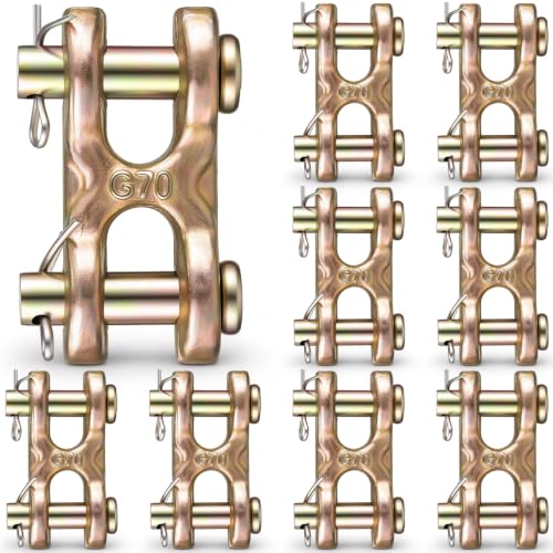 10Pcs 5/16'' Safety Chain Repair Link, G70, 3900lb Capacity, Gold