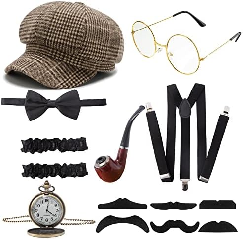 RAINDEWLL Roaring 20s Costumes for Men 1920s Mens Costume Great Gatsby Costume Accessories for Men