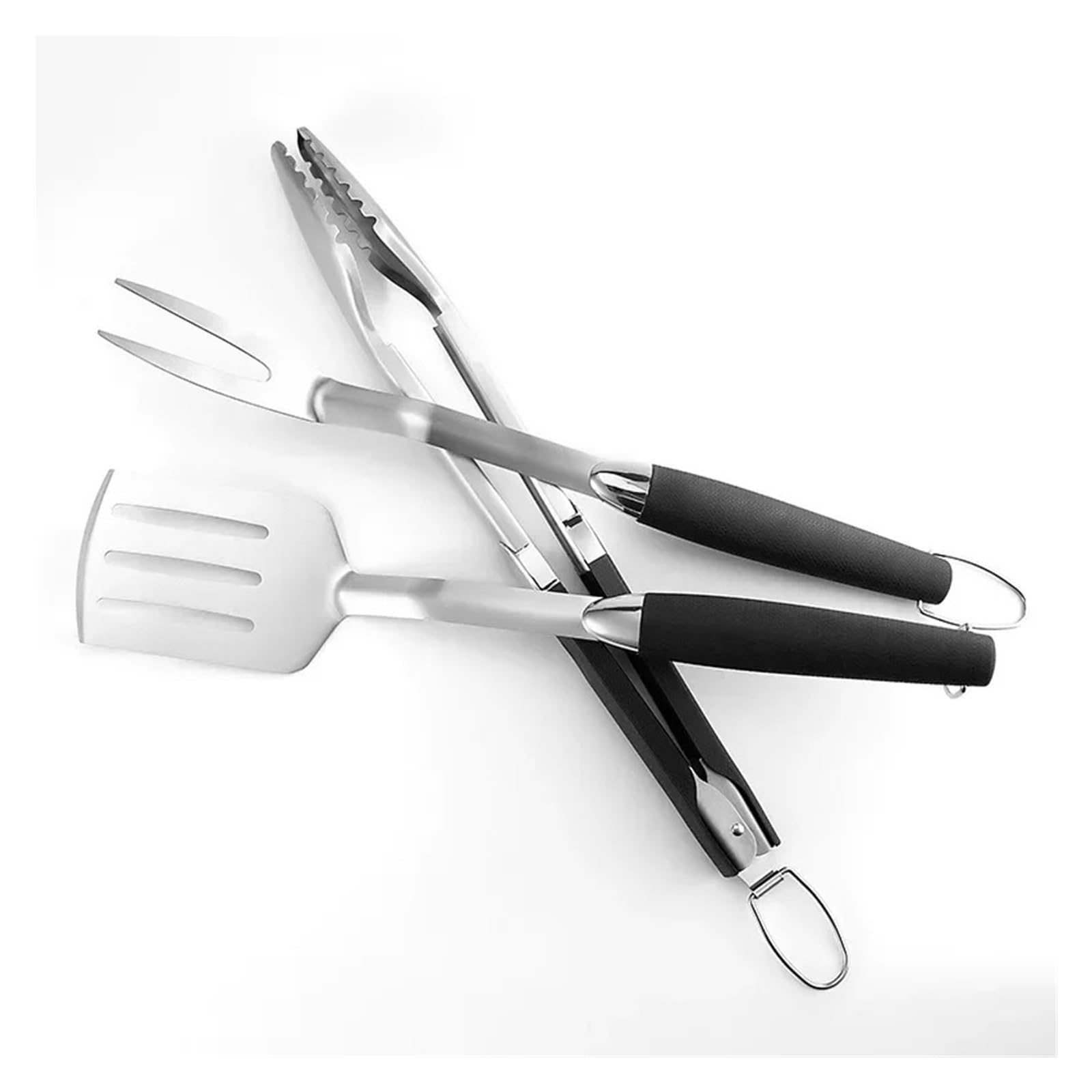 Generisch 3-teiliges Grillbesteck-Set aus Edelstahl, Grillgabel, Zange, Grillspatel for tragbares Grillen und die Verwendung in der Küche