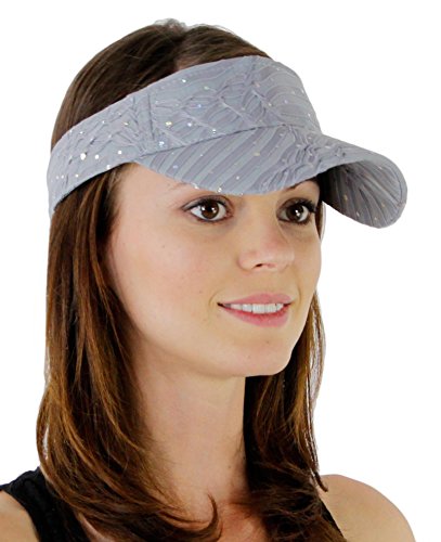 Greatlookz Fashion Glitter Sequin Visor For Ladies, Silver #TOP4