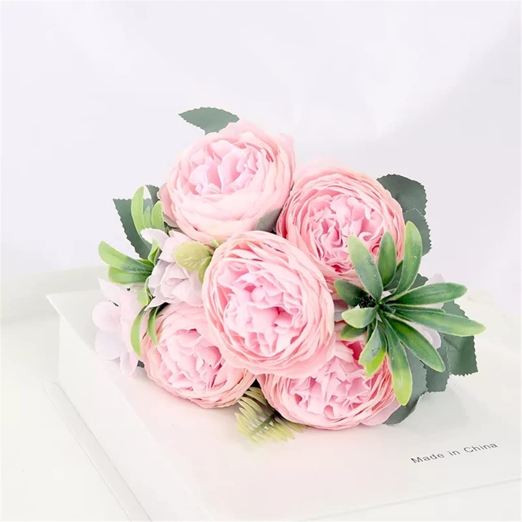 XDLEDMKIZ 30cm Rose Silk Peony Artificial Flower Pink Living Room Garden Wedding Decoration Fake Flowers Interesting