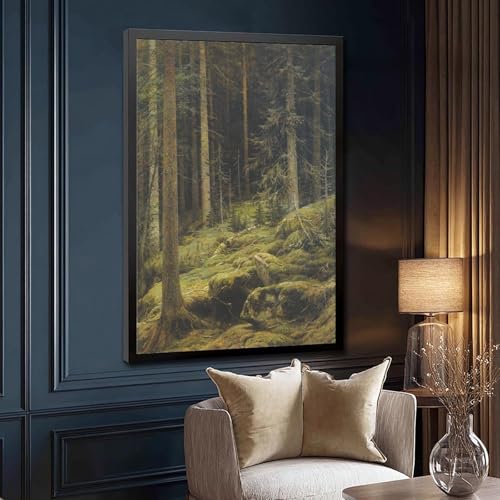 Impression sur toile Forest Wilderness d'Ivan Shishkin cadre 50x75 cm