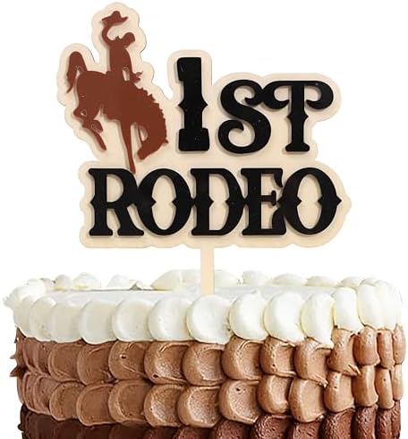 1st Rodeo Cake Topper - Wooden & Acrylic Birthday Decor, My First...