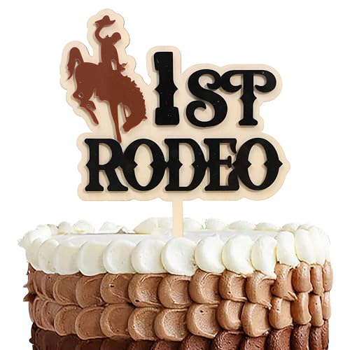 1st Rodeo Cake Topper - Wooden & Acrylic Birthday Decor, My First...