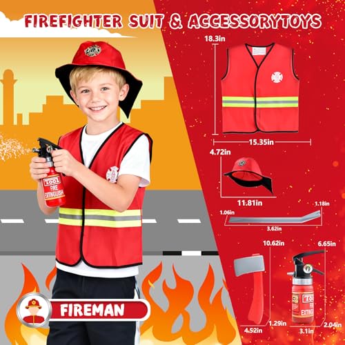 Disfraz infantil set 27 piezas bombero policía doctor miniatura 3