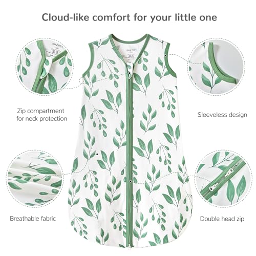 Image of JELLYMONI Baby Sleep Sack 18-24 Months 100% Cotton Wearable Blanket, 0.5 TOG Soft Lightweight Toddler Sleeping Sack 3 Pack 2-Way Zipper Newborn Sleep Sacks