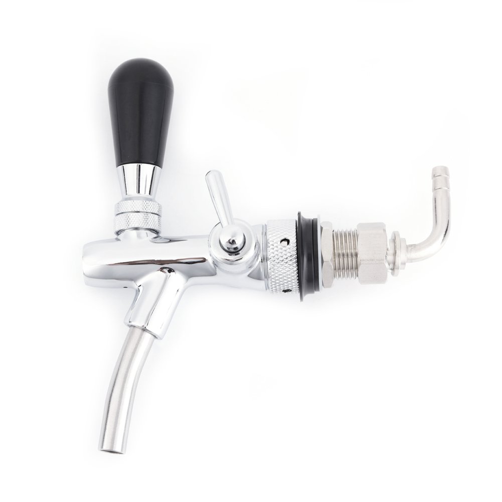 Birra regolabile, acciaio inossidabile G5/8 Rubinetto regolabile per birra Rubinetto per bar a casa con attacco alla spina(Argento)